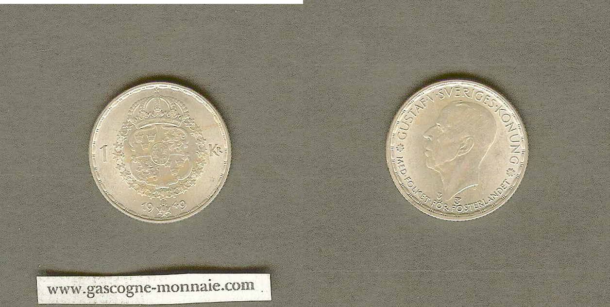 Sweden 1 krona 1949 BU